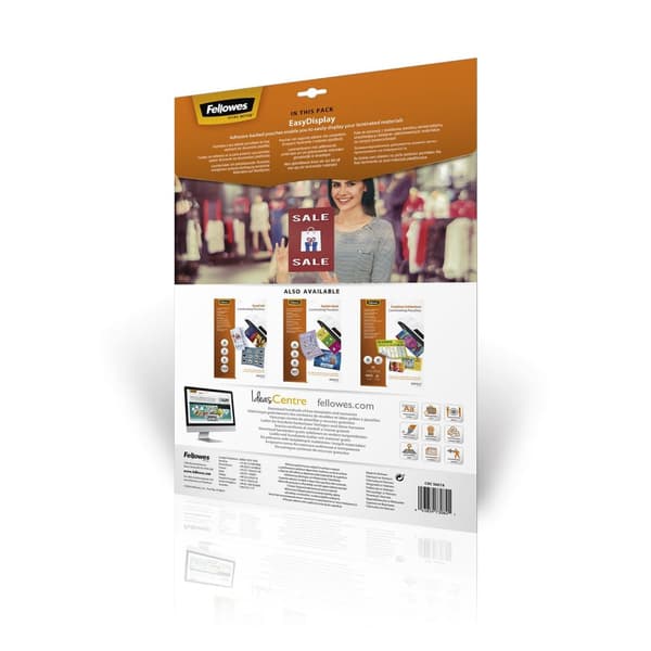 Fellowes A3 EasyDisplay -liimautuvat 80 mikronin (2 x 80 mic) laminointipussit - 25 kappaleen pakkaus