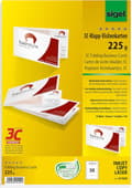 Miniatyrbillede 3 af 3: visitkort 3C Sigel dobbelt 2-sidet printbar 225gr SI-LP838
