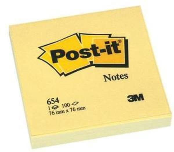 Post-it® muistilehtiö keltainen - 76 x 76 mm - 100 arkkia