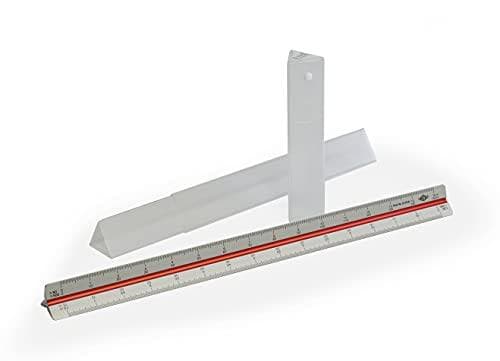 WEDO Architect trekant lineal, lavet af aluminium, sølvfarvede fileter, præget inddeling, - 1 stk (5255101)