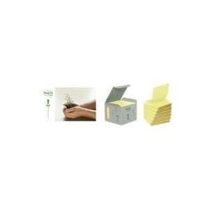 3M Post-it genbrugssedler Sticky Notes, gul 76 x 76 mm, 1 Pad-100 ark - pakke med 6 (R3301B)