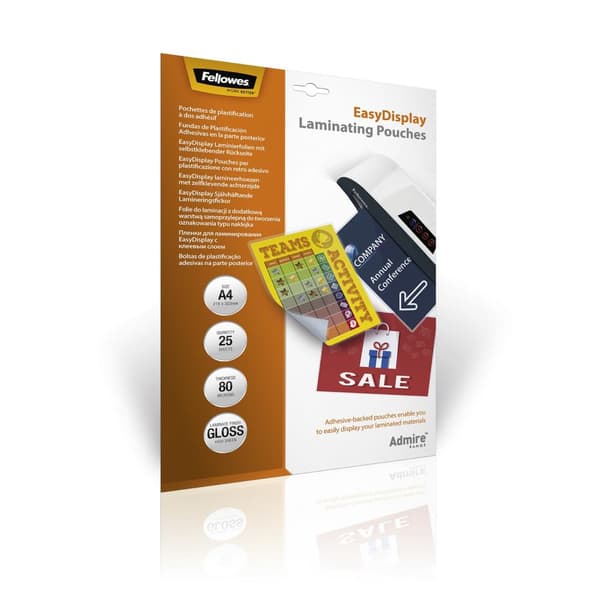 Fellowes lamineringspåsar A4 Adhesive Admire, förpackning om 25