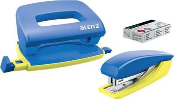 Leitz Urban Chic -mininitoja ja rei'itys - Nido jopa 10 arkkia - Kansioihin ja rengaskansioon - Sisältää niitit - Sininen - Ihanteellinen kouluun tai