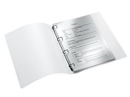 Leitz WOW A4 plastringbind til A4-format til 190 ark - 4-ringe - Rygbredde på 25 mm - Hvid