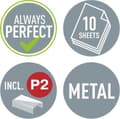 Miniatyrbillede 4 af 5: Leitz WOW Metal Mini Hæftemaskine - Kapacitet 10 ark - Inkluderer hæfteklammer - Til kontor og hjemmearbejde - Ideel til hjemmekontor - Grøn