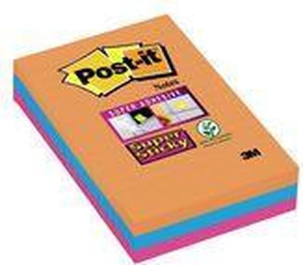 Post-it® Super Sticky Notes farvesæt Bangkok - Pakke med 3