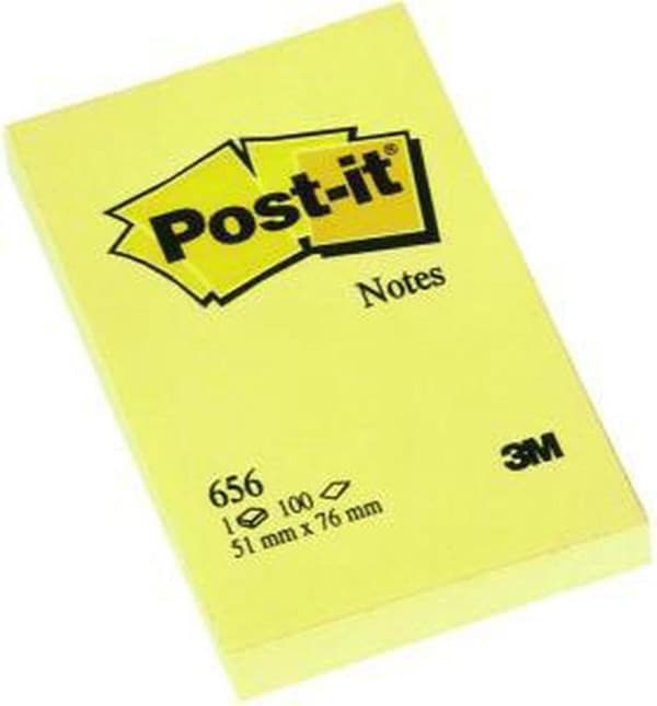 Post-it Notes koko 51 x 76 mm keltainen 100 arkin lohko