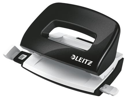Leitz NeXXt WOW Mini Hålslag med ergonomiskt handtag - Perforerar upp till 10 ark - Svart - Idealisk för hemmakontor/hemmaarbetsplats