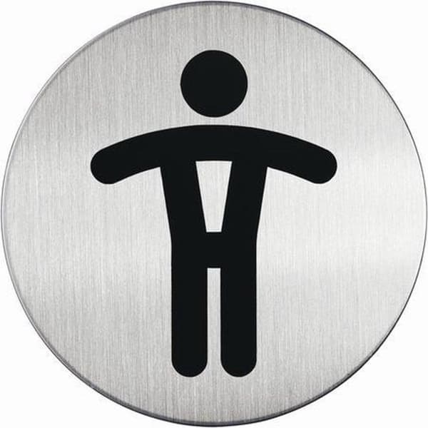 Infotavle piktogram Holdbar 4905 toilet herre rund 83Mm