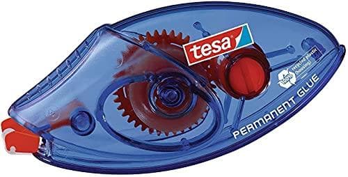 tesa Roller Limning Permanent ecoLogo engångsrulle i 5-pack - miljövänlig självhäftande rulle med rivsäker PET-tejp - 8,5 mx 8,4 mm