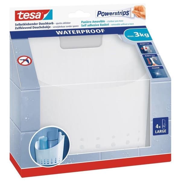 Tesa 59706 powerstrips vedenpitävä suihkuallas iso valkoinen