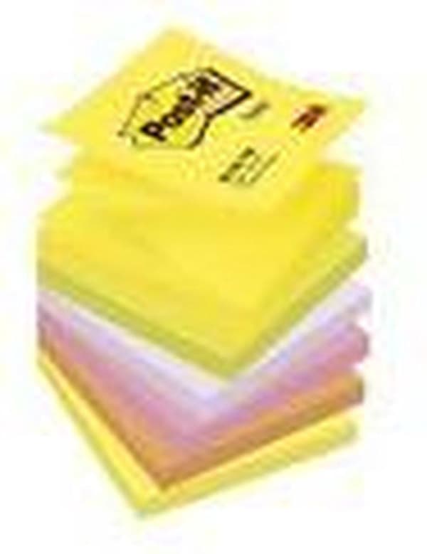 Post-it® Z-Notes Refills - Gul (2), Grøn (1), Lilla (1), Pink (1), Orange (1) - Pakke med 6