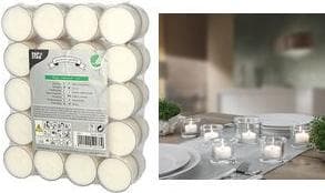 PAPSTAR fyrfadslys, diameter: 38 mm, hvid højde: 24 mm, brændetid: ca 6 timer, i transparent - 1 stk (88841)