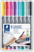 Miniatyrbillede 1 af 6: STAEDTLER Lumocolor permanent pen F 318 - æske med 8 farver