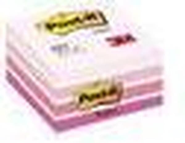 Post-it®-sedler, terning, pastelrosa, 76 x 76 mm, 450 ark/terning