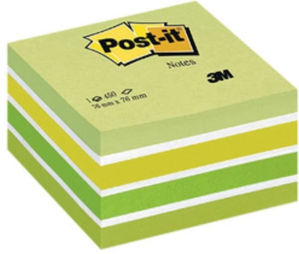 Post-it®-sedler, terning, pastelrosa, 76 x 76 mm, 450 ark/terning