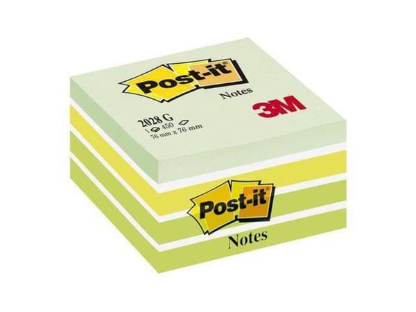 Post-it®-sedler, terning, pastelgrøn, 76 x 76 mm, 450 blade/terning