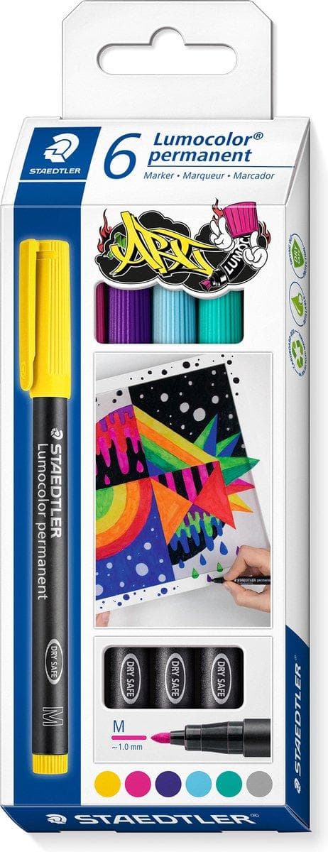 STAEDTLER Lumocolor permanent pen M 317 - penalhus med 6 farver