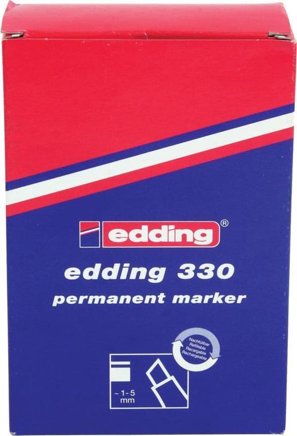edding 330 Permanent Marker, Mejselspets, 1 - 5 mm, Svart (pack om 10)