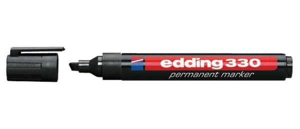 edding 330 Permanent Marker, Mejselspets, 1 - 5 mm, Svart (pack om 10)