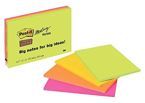 3M Post-it Notes Super Sticky Meeting (6445-4SS)