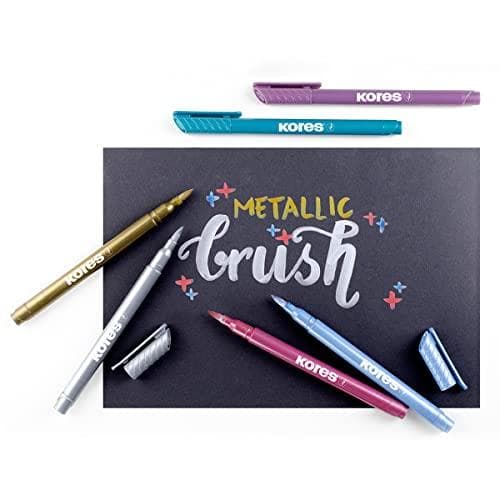 Kores filtpen børstespids markør i metallisk stil i metalliske farver, børstespids, ideel til - 1 stk (M21461)