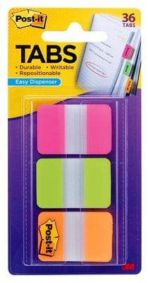 Vahva Post-it®-indeksi, vaaleanpunainen, vihreä, oranssi, 25,4 x 38 mm, 22 välilehteä/väri/annostelija