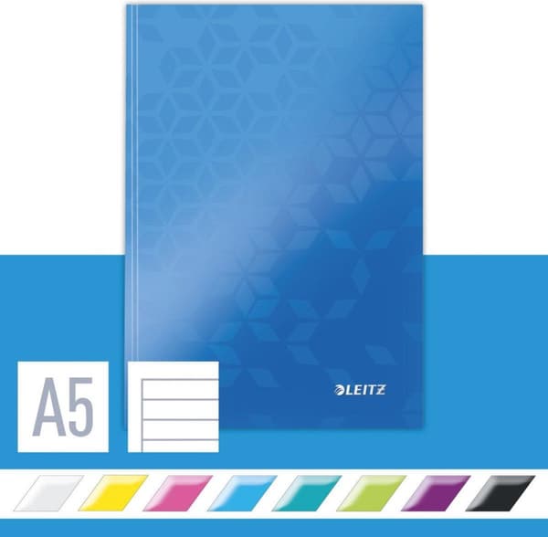 Leitz WOW Hard Cover Notebook - A5 - Foret - Blå