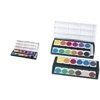 herlitz malerboks ST12, 12 farver, plastlåg med blandefelter, farvebakker udskiftelige (10116655)