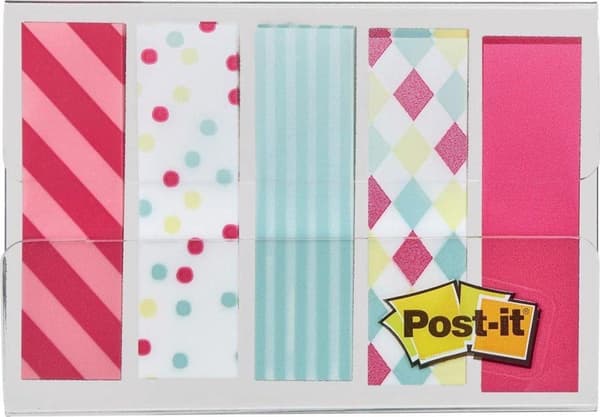 Post-it®-index, portabelt set, godismotiv, 12 x 43 mm, 20 flikar/färg, 5 färger/dispenser