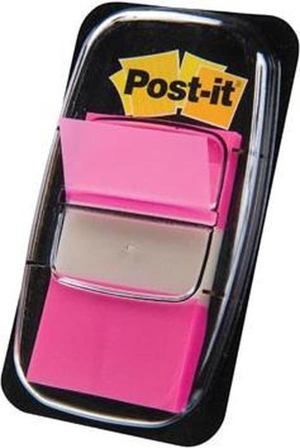 Post-it® Index Standard, ljusrosa, 25,4 x 43,2 mm, 50 flikar/dispenser