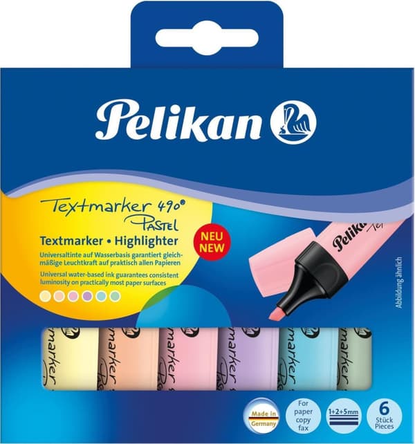 Pelikan highlighter 490 pastel/6 sortiment 6 ST i papkasse (817325)