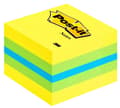 Miniatyrbillede 1 af 7: Post-it®-sedler, miniterning, neongul, grøn, blå, 51 x 51 mm, 400 ark/terning