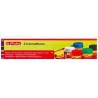 Herlitz skolfärger, 6 färger en 25 ml + blandningspalett med grepphål