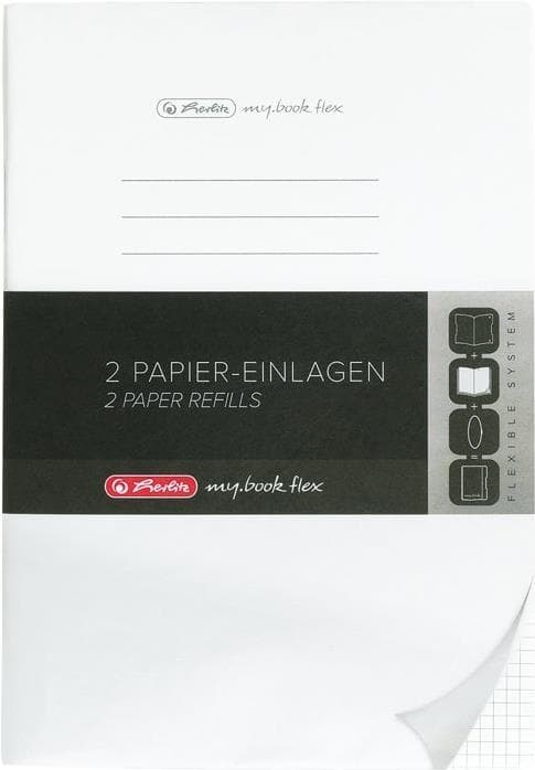 Herlitz 50034086 täyttöpakkaus kannettavalle flexille, A4, 2 x 40 neliöarkkia, 1 kpl