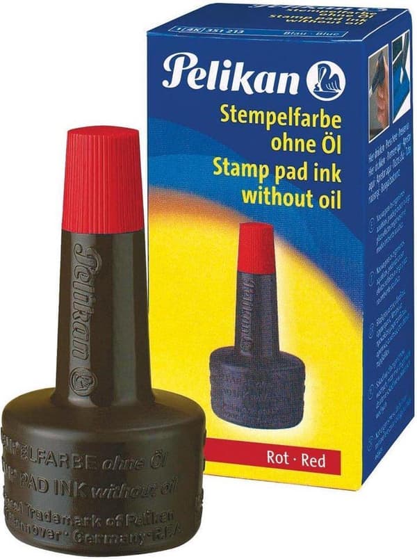 Pelikan stemplet blæk rød