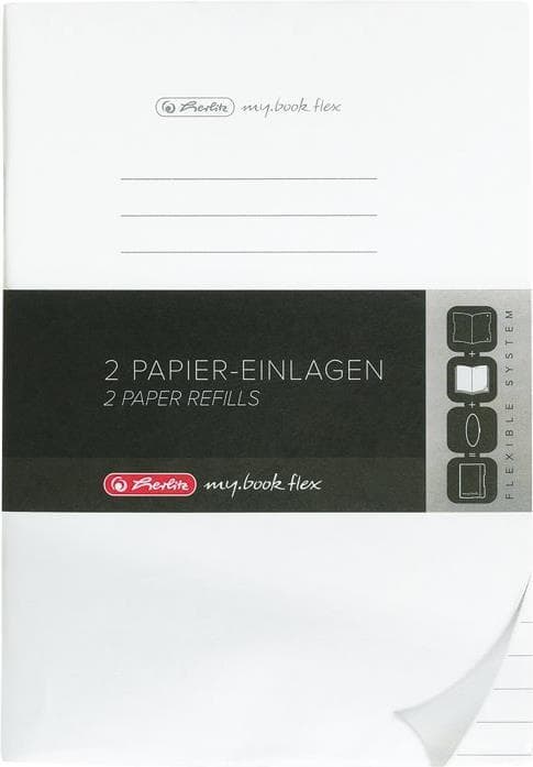 Herlitz 50034093 refill til notebook flex, A4, 2 x 40 ark foret, 1 stk.