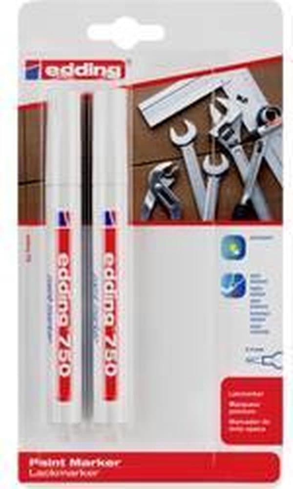 edding 750/2 Paintmarker läpipainopakkaus 2 kpl valkoinen