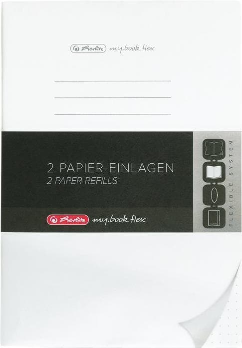 Herlitz 50033805 refill til notebook flex, A4, 2 x 40 ark, prikket, 1 stk.