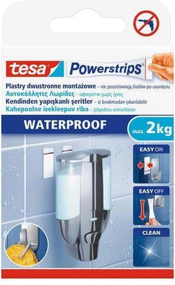 Tesa Powerstrips stora vattentäta gör-det-själv-förnödenheter - Gör-det-självförnödenheter - Hushåll - Självhäftande remsor/powerstrips - Dubbelsidig