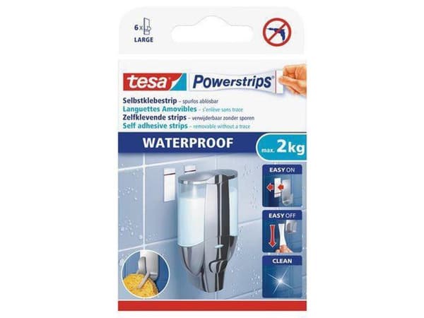 Tesa Powerstrips stora vattentäta gör-det-själv-förnödenheter - Gör-det-självförnödenheter - Hushåll - Självhäftande remsor/powerstrips - Dubbelsidig