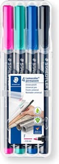 Miniatyrbillede 1 af 5: STAEDTLER Lumocolor permanent pen F 318 - Æske med 4 farver