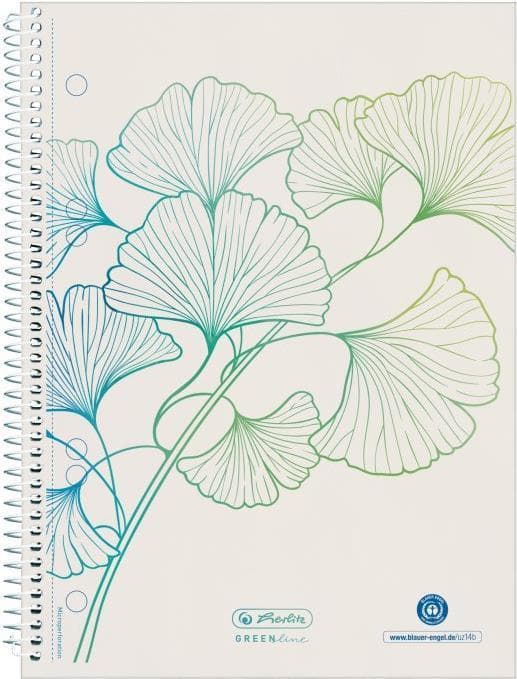 Herlitz spiralpude A5 70 ark ternet GREENline Ginkgo 50033508