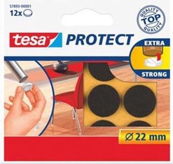 Tesa suojahuopa - ruskea - Ø 22 mm - 12 kpl