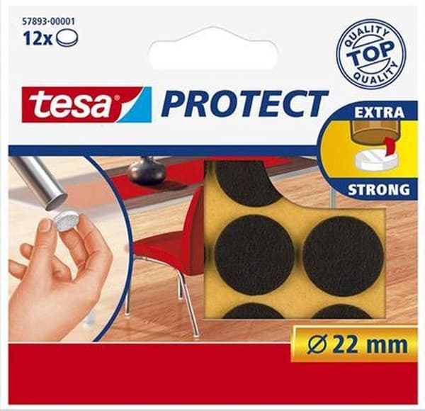 Tesa suojahuopa - ruskea - Ø 22 mm - 12 kpl