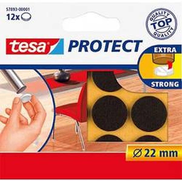 Tesa suojahuopa - ruskea - Ø 22 mm - 12 kpl