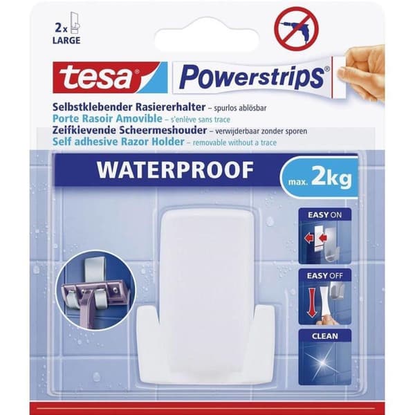 Tesa barbermaskineholder - Badeværelsesudstyr/tilbehør - Aftagelige kroge - Stick-on barbermaskineholder
