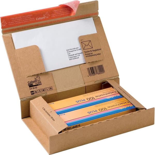Colompac forsendelsesboks til smartphones op til 5 tommer CP066, fod 21,5 x 15,5 x 4,3 cm, brun 20 stk.