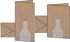 sigel Christmas card "Polar bear with shooting star" DIN long (2/3 A4), for laser printers and copiers, - 1 piece (DS078)