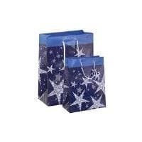 sigel Christmas gift bag "Shining Stars" gift bag with glossy finish and gift tag, - 5 pieces (GT025)